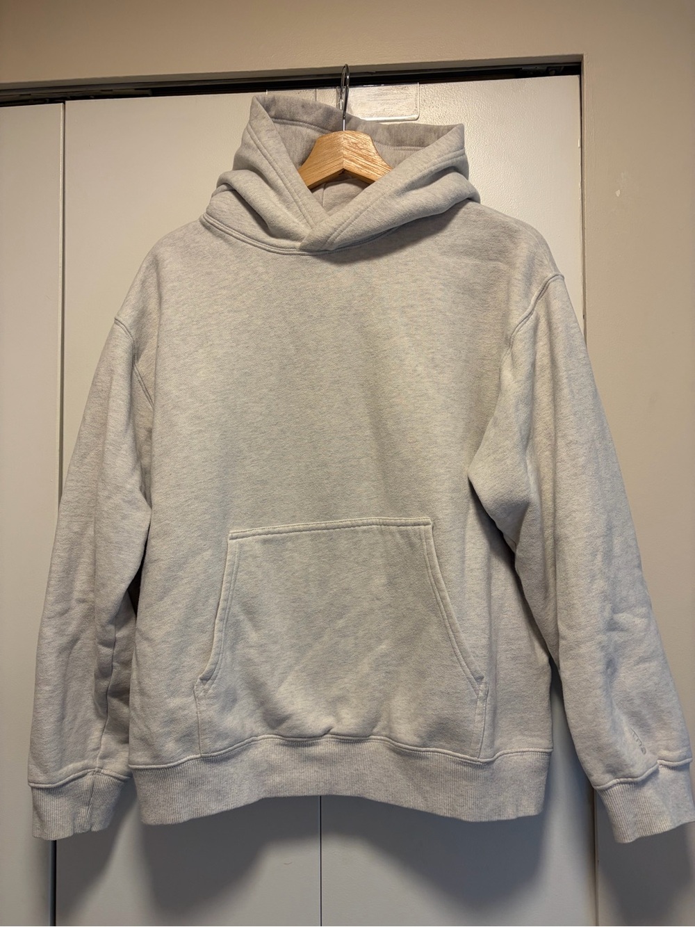 TNA Aritzia Cozy AF Light Gray Hooded Pullover Sweatshirt Hoodie